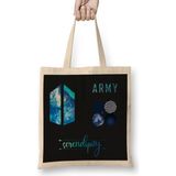 Hydro Flask Bts Army Blue Sticker Pack Set Kpop Army Bez Çanta Uzun Saplı - Açık Bej - 40 X 40