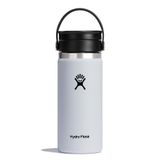HYDRO FLASK - Seyahat Termos Şişesi 473 ml (16 oz) - Vakum Yalıtımlı Paslanmaz Çelik Kahve Kupası Termo - Flex Sip Lid Sızdırmaz - Yolculuk için Kahve Seyahat Kupası - Paslanmaz Çelik - Geniş Ağız - Beyaz