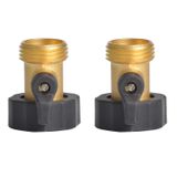 HYDRO MASTER Ağır Hizmet Pirinç Kapatma Vanaları Ekstra Kauçuk Contalı Bahçe Hortumu Konnektörleri 3/4" NH (2 Paket)