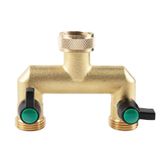 Hydrogarden Bahçe hortumu 2 yollu vana hortum Splitter pirinç hortum Splitter pirinç saplı pirinç vana su bahçe hortumu adaptörü 2 yollu vana 3/4 "GHT iplik