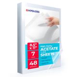 Hygloss Products El Sanatları için Asetat Sayfaları, Şeffaf Tepegöz Projektör Sayfaları Asetat Benzeri, Sanat ve El İşi Projeleri ve Sınıfları İçin, Yazıcılar için Değil, 21,5 cm x 27,9 cm, 48 Paket