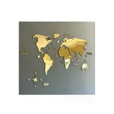Hyl Gold 2D Dünya Haritası World Map Gold Pleksi Harita