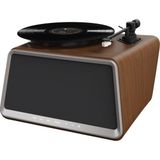 Hym Originals Seed Retro Pikap Plakçalar Dahili Bluetooth Hoparlörlü 80W Rms Aux, Rca Çıkışlı All-In-One Hi-Fi Ses Sistemi, Ceviz Ağacı - Koyu Kahverengi