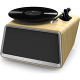 Hym Originals Seed Retro Pikap Plakçalar Dahili Bluetooth Hoparlörlü 80W Rms Aux, Rca Çıkışlı All-In-One Hi-Fi Ses Sistemi, Meşe Ağacı - Açık Kahverengi