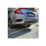 HYM TUNİNG Honda Civic Fc5 Amg Tip Difüzör, Piano Black Boyalı, Parlak Siyah, Civic Sedan 2017 Arka Tampon Eki