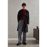 HYMAN Erkek Kruvaze Yaka Oversize Trençkot