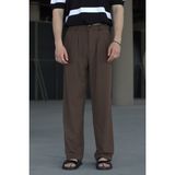 HYMAN Erkek Pileli Baggy Kalıp Kumaş Pantolon - XS - Kahve