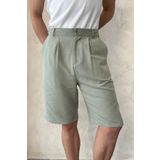 HYMAN Erkek Pileli Baggy Keten Şort