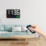 Hymark Dijital Duvar Saati Renkli Hd Led Ekran 25x16 Cm Tarih Gün Sıcaklık Alarm Usb Dekoratif Siyah