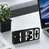 Hymark LED Ekran USB Güç Dijital Aynalı Masa Saati Sıcaklık Alarm Takvim/ADPT - Siyah
