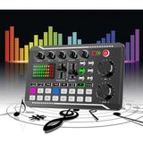 Hymark Stüdyo Ses Mikseri Şarjlı F998 Bluetooth DJ Canlı Yayın Kondenser Mikrofon Bağlantısı - Siyah