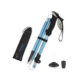 Hymark Trekking Hafif Katlanabilir 105-125cm Dağcı Doğa Kamp Yürüyüş Batonu Açık Mavi