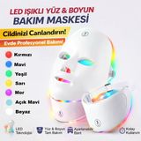Hymark Yüz ve Boyun Güzellik Cihazı 7 Renkli LED Yüz Maskesi Seti Foton Cilt Bakım Işık Terapisi
