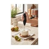 Hype Store -1112 Kablosuz Pilli Süt Köpürtücü ve Kahve Karıştırıcı - Paslanmaz Çelik Uçlu, Ergonomik El Tipi Mini Mikser - Latte, Cappuccino, Frappe ve Sıcak Çikolata Için Devirli Köpük Yapıcı (Siyah) - 2'si 1 Arada - 0,1 kg