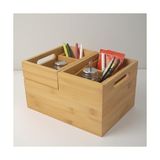 Hype Store 3'lü Modüler Bambu Organizer Set - Üst Üste Geçebilen Çok Amaçlı Çekmece Içi ve Masaüstü Düzenleyici Kutu - Banyo, Mutfak ve Ofis Için Ahşap Saklama Seti - 0 - Siyah - Option-1