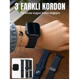 Hype Store Amoled Ekranlı Bluetooth Aramalı 3 Kordonlu Akıllı Saat - Beyaz - Yok