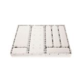 Hype Store Flexispace 899410 Mutfak Gereçleri Için Çekmece Düzenleyici, Plastik, Beyaz, 37 x 22,2 x 4,5 cm - Kestane Akaju - Option-1