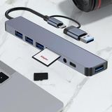 Hype Store Jouis USB Çoğaltıcı Dönüştürücü Adaptör Port Type C USB 3.0 Hub For Mac Book Pro Air Otg USB 3.0 Adapter Type-C Çevirici USB Hub - (Kaliteli ve Hızlı) (8 In 1 Otg) - Option-1