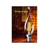 Hype Store Rustik LED Ampul 4W E14 Ince Duy Gün Işığı 3000K 10 Adet Cata ERD23 Kıvrık Mum Ampul - 0,5 W - Altın