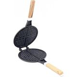 Hype Store Taşhan Döküm Waffle Tavası Ahşap Kulp Siyah