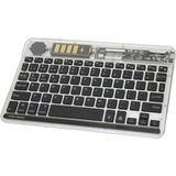 Hype Store ZR612 Taşınabilir Ultra Ince iPad Tablet Laptop Uyumlu Rgb Işıklı Şeffaf Bluetooth Klavye - Option-1 - 001-Renkli