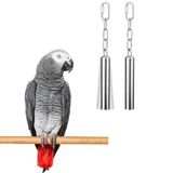 Hypeety Paslanmaz Çelik Çan Kuş Oyuncakları Papağan, Macaw, Afrika Grisi, Küçük Kakadu, Muhabbet Kuşu, Papağan için Çiğneme Oyuncağı Ağır İş Kuş Kafesi Standı Oyuncaklar (2 ADET-L)