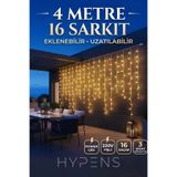 HYPENS Günışığı 96 Led Sarkıt 3 Efekt Modlu 4 Metre Power Led 16 Saçak Süsleme 220v Fişli Bahçe, Balkon, Teras