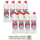 Hyper Hypo Ultra Çamaşır Suyu Beyaz Sabun 750 ml x 8