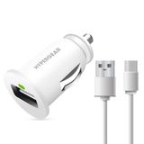Hypergear 2.1A 2x Type C Kablo Beyaz Hızlı Araç Şarj Aleti Set