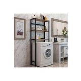 Hyper&Great Ahşap Masif Çamaşır Makinesi Üstü Düzenleyici Raf Ahşap Banyo Rafı