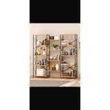 Hyper&Great ELDE HOME Metal Ahşap Maxi Dekoratif Kitaplık Büyük Kitaplık mağaza rafı dükkan rafı geniş kitaplık