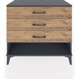 Hyperion Şifonyer 3 Çekmeceli 88X44X80 Antrasit-Çam