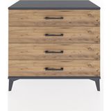 Hyperion Şifonyer 4 Çekmeceli 88X44X80 Antrasit-Çam
