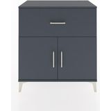 Hyperion Şifonyer Tek Çekmeceli 2 Kapaklı 88X44X96 Antrasit-Antrasit