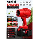 hypermax Kablosuz Hava Üfleyici Fan 10 Pilli 12.000 mAh Bataryalı Jet Turbo Motorlu Bahçe Yaprak Üfleme ve Araç Kurutma Makinesi