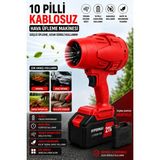 hypermax Kablosuz Hava Üfleyici Fan 10 Pilli Jet Turbo Motorlu Bahçe Yaprak Üfleme ve Araç Kurutma Makinesi