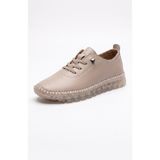HYS SHOES Kadın Bej Ortopedik Yürüyüş Ayakkabısı Yumuşak Şeffaf Taban Günlük Sneaker