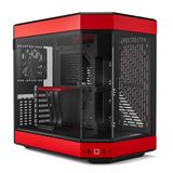 HYTE Y60 Modern Estetik Çift Odacıklı Panoramik Temperli Cam Orta Kule ATX Bilgisayar Oyun Kasası PCIE 4.0 Yükseltici Kablo Dahil, Kırmızı (CS-HYTE-Y60-BR)