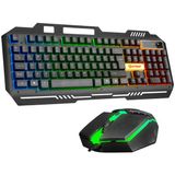 Hytech Hkm-X86 Quin Siyah Gökkuşağı Zemin Aydınlatmalı Gaming Kablolu Klavye+Mouse Set