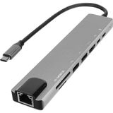Hytech Hy-Usbc82 4K@30Hz 2Xusb3.0 1Xusb2.0 100Mbps Pd, Typec Sd/Tf Kart Okuyucu