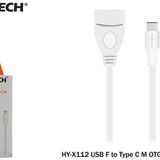 Hytech HY-X112 Beyaz USB F to Type C M OTG Çevirici