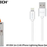Hytech HY-X98 2m 2.4A iPhone Lightning Beyaz Şarj Kablosu