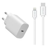 Hytech HY-XE40PD 20W Apple iPhone Uyumlu Hızlı Şarj Adaptörü + iPhone Uyumlu Şarj Kablosu - Beyaz