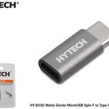 Hytech HY-XO30 Gümüş Metal Gövde MicroUSB 5pin F to Type C M Çevirici