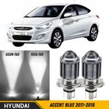 Hyundai Accent Blue 2011-2018 Uyumlu Mercekli Far Ampulü Led Xenon Beyaz Renk Far Şimşek Etkili Csp Led Lamba Uzun Kısa 2 Adet Takım