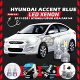 Hyundai Accent Blue 2011-2021 Uzun-kısa Far Uyumlu Şimşek Etkili Led Xenon Performance Series H4