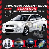 Hyundai Accent Blue 2011-2021 Uzun-kısa Far Uyumlu Şimşek Etkili Led Xenon Pro Series H4