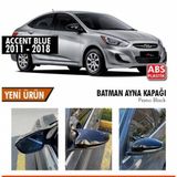 Hyundai Accent Blue Batman Yarasa Ayna Kapağı Piano Black Abs Plastik