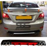 Hyundai Accent Blue Difüzör Arka Tampon Eki 4 Egzoz Çıkışlı Kırmızı Lüx Tip