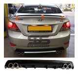 Hyundai Accent Blue Difüzör Arka Tampon Eki 4 Egzoz Çıkışlı Siyah Lüx Tip